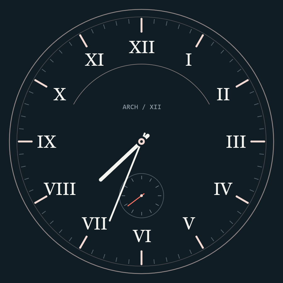 Large view of the Roman Arch clock face