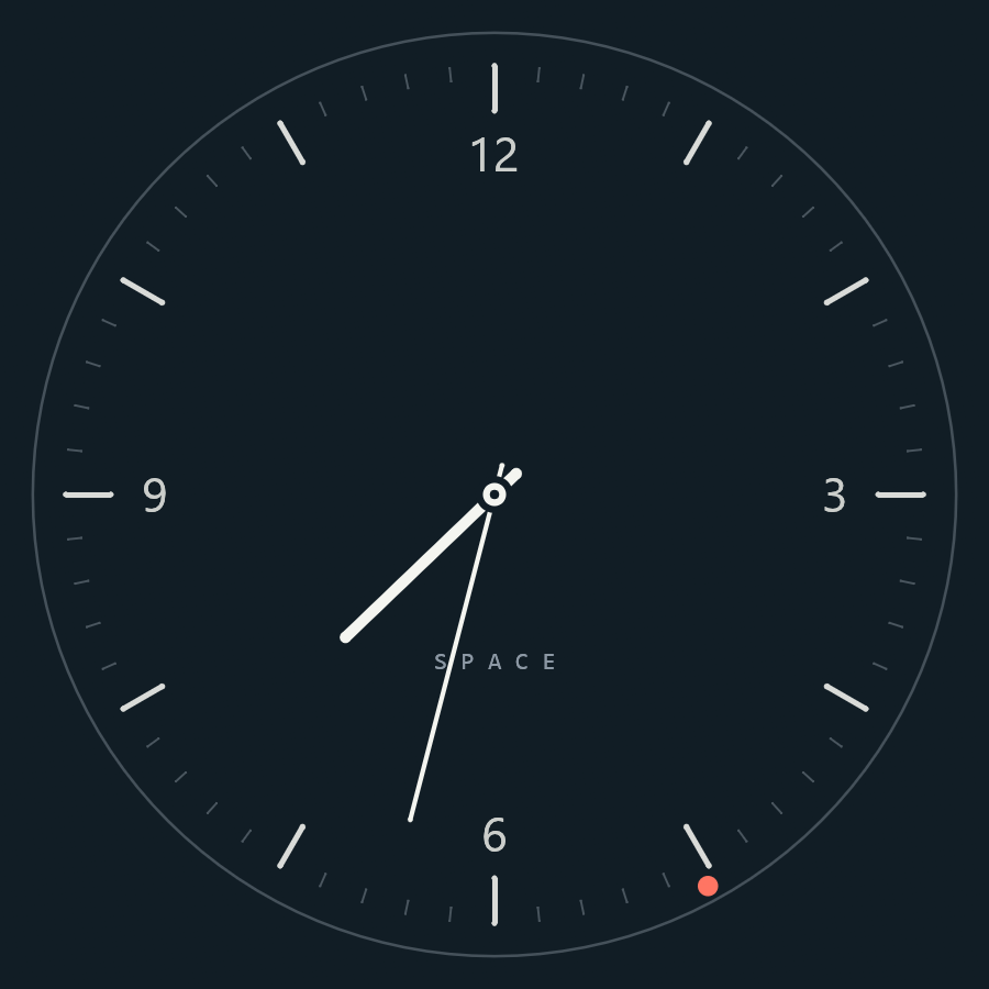 Large view of the Space clock face